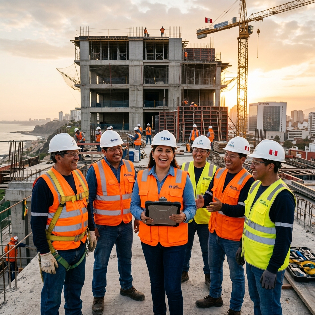 Equipo de J&L Alegre en una obra de construcción en Lima
